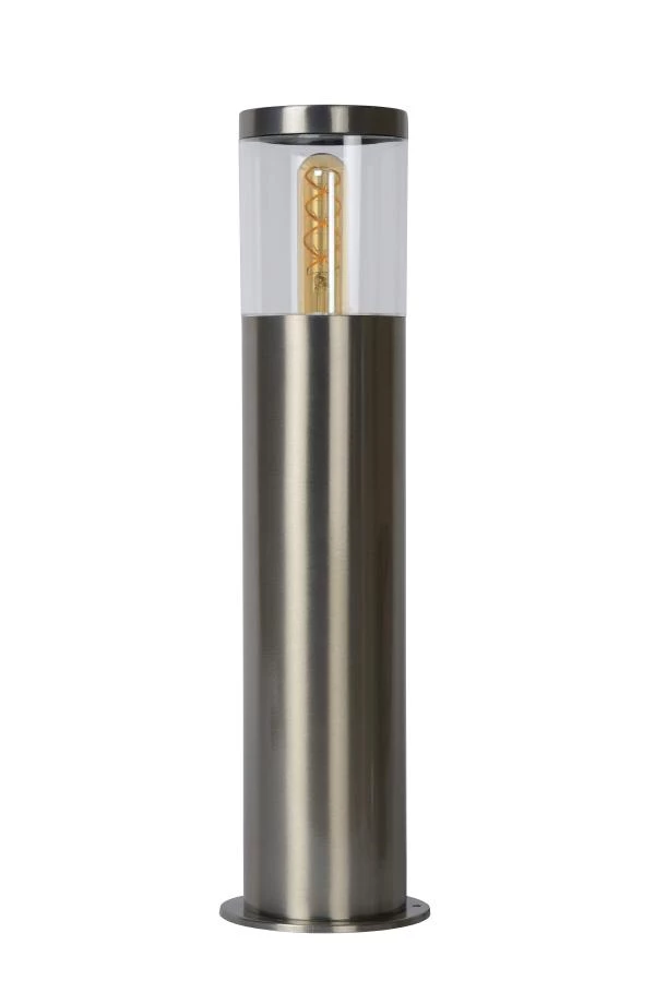 Lucide FEDOR - Bollard light - 1xE27 - IP44 - Satin Chrome - off